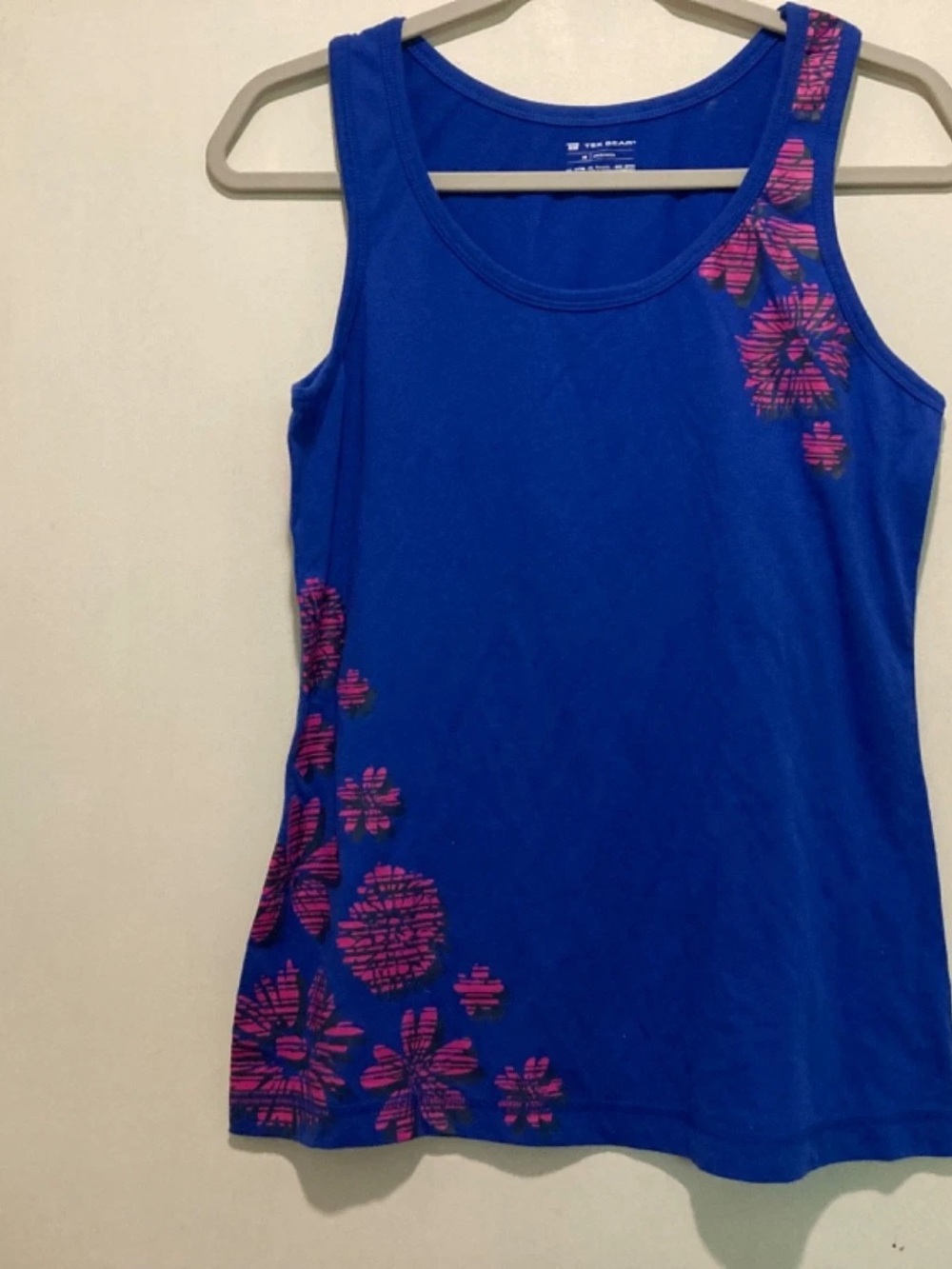 Unbranded Royal Blue Tank Top with Pink Floral Print